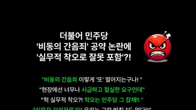 더불어 민주당 비동의간음죄, 공약 논란에 실무적 착오로 잘못포함 해명에 분노하며!!!